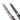 Two tactical glassbreaker pens showing pointed tips, gun metal and black finishes