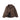 Brown high-collar zip jacket with two flap pockets and elastic cuffs