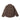 Brown high-collar zip jacket, back view with small logo tab