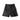 Black cargo shorts with belt loops, button closure, and side pockets