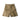 Khaki cargo shorts with elastic waist and side cargo pockets