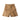 Tan cargo shorts with belt loops, button closure, and side pockets