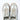 White low-top sneaker pair with beige laces and gum soles, front view