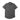 Grey short-sleeve ripple button-up shirt with chest pockets and logo patch