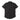 Black short-sleeve ripple button-up shirt with chest pockets and logo patch
