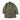 Olive drab field coat with button front, flap pockets, and pointed collar