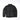 Black puffer down jacket with full-zip front and stand collar