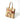 Tote bag with desert camo print, tan handles, and stitched top edges