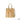 Tote bag with two-tone strap and front square pocket, tan canvas fabric.