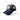 Camouflage trucker cap with front logo patch and black mesh side panels