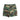 Woodland camouflage BDU cargo shorts with button waistband and front pockets