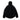 Black fleece jacket with zip front, hood, and side zipper pockets