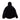 Black fleece jacket back view with attached hood and ribbed cuffs