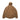 Tan fleece jacket with zip front, attached hood, and chest zipper pockets