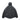 Gray fleece jacket back view with attached hood and zip front panel