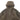 Heavy fleece jacket with attached hood and full-length front zipper, dark olive color.
