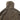 Heavy fleece jacket hooded back view with stitched shoulders, dark olive.