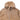 Tan sweater jacket hood with drawstrings and zip placket