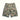 Green and brown woodland camouflage cargo shorts with button front and side flap pockets.