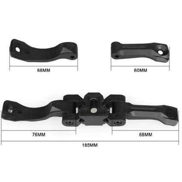 Black mounting bracket for night vision system with adjustable base and straps