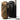 Two-tone tan and black takedown backpack with side zip pocket and adjustable straps