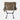 Tan folding camping chair with mesh side panels and back panel, four splayed legs
