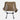 Tan folding camping chair from rear with mesh side panels and four splayed legs