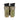 Double pistol magazine pouch, multicam-style tan and green fabric with two open top sleeves