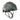 Olive green helmet cover with mesh top and gray protective visor