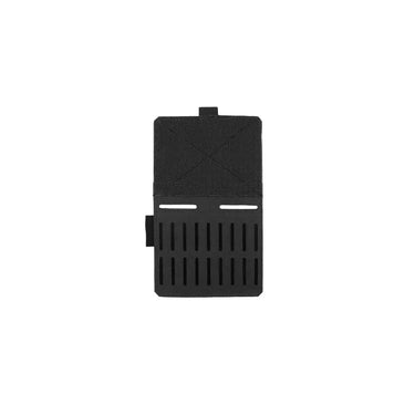 MOLLE patch hanger in black with diagonal texture and vertical vent slats