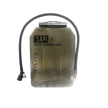 Tactical hydration bladder pouch with carry loop and measurement scale