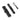 Black quick-release buckle clips, two-piece set with loop cord.