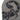 Close-up of grey beanie knit with black logo graphic detail