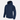 Blue full-zip hoodie with drawstring hood, zip front, and front kangaroo pocket.