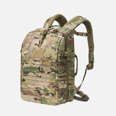 Multicam mortar backpack with front MOLLE panel and adjustable shoulder straps