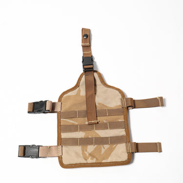 Desert DPM drop-leg harness panel with adjustable webbing straps and buckles