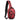 Crimson crossbody sling bag with front zip pocket and side zippers, adjustable strap