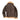 Brown leather RAF-style sheepskin bomber jacket back view with tan shearling trim