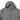 Gray hooded jacket close-up with front zipper and structured hood panel