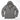 Gray hooded jacket with full-zip front and chest logo detail