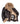 Brown leather jacket with tan shearling lining, zip front, and adjustable side straps