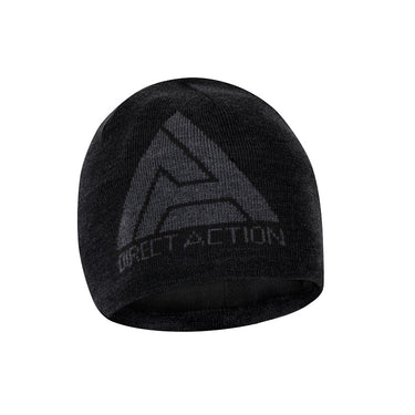 Winter beanie cap in black with embroidered tactical logo