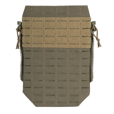 Tactical MOLLE panel pouch in tan, front grid webbing with mounting grommets
