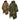 Reversible camo poncho with hood in brown and green, wide sleeves, drawstring hem