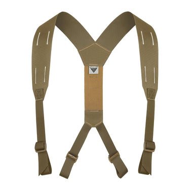 Mosquito Y-harness in tan with adjustable shoulder straps and chest connector