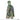 Camouflage waterproof poncho back view with attached hood and cape-like cut
