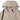 Light gray hooded parka hood with snap buttons and visible drawstring cord