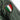 Sage green coverall shoulder patch with Italy shield design and dark stitched border.