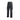 Black functional cargo pants with elastic waist, multiple cargo pockets and ankle zip hem