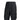 Black cargo pants close-up: elastic waistband, button fly, thigh cargo pocket and side flap